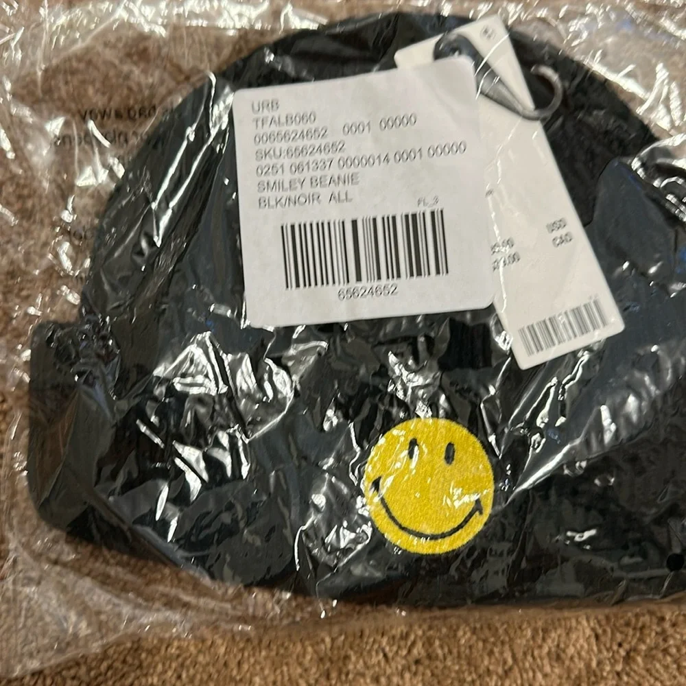 Urban Outfitters Black‎ Smiley Face Hat